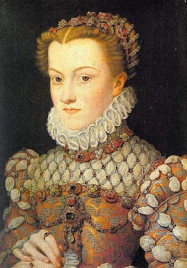 Francois Clouet Elisabeth of Austria, Queen of France, daughter of Holy Roman Emperor Maximilian II. of Austria and Infanta Maria of Spain, wife of King Charles Charl Germany oil painting art